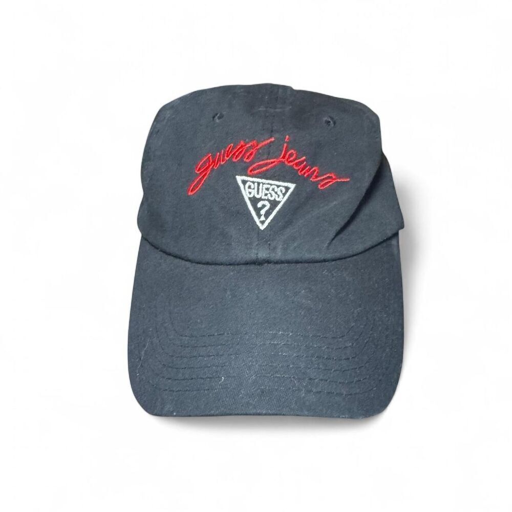Vintage Guess embroidered logo Black Baseball snapback hat